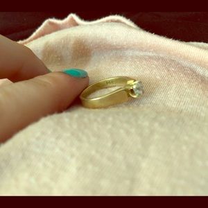 14 kt gold ring with 2.4 ct diamond. Wedding ring